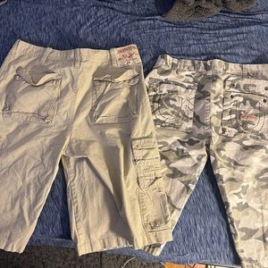 True Religion Cargo Shorts Bundle 2 pair